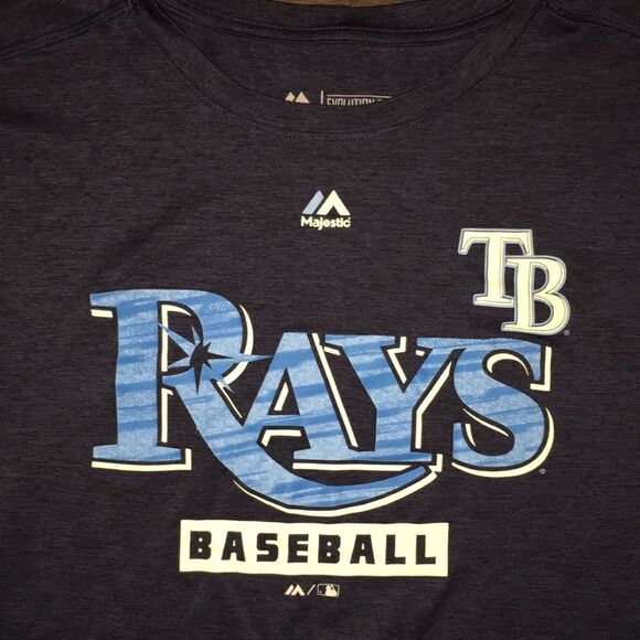 New Tampa Bay Rays team MLB evolution cool base Blue baseball shirt XL mens - Picture 2 of 3